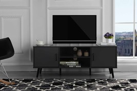 Divano Roma Furniture Mid Century Modern Tv Stand (Grey) - £103.10 GBP