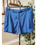 Lady Hagen Womens Solid Blue Polyester Button Mid Rise Casual Bermuda Sh... - €19,57 EUR