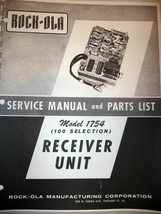 Rock-ola Model 1754 Receiver Unit Service &amp; Parts Jukebox Manual    20% less tha - £24.39 GBP