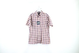 NOS Vintage 90s Streetwear Mens Medium Double Pocket Collared Button Shirt Plaid - £39.52 GBP