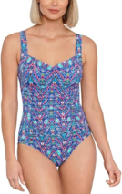 Swim Solutions Women&#39;s Tummy-Control Shirred Coastal Vibes  Size 12 - £33.27 GBP
