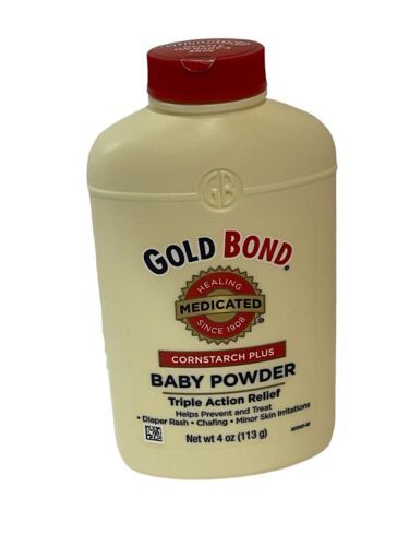 Primary image for Gold Bond Medicated Baby Powder Cornstarch Plus Triple Action Relief 4 oz SEALED