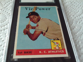 1958 Topps # 406 Vic Power Sgc 80 K.C. Athletics Baseball - £39.30 GBP