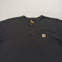 Carhartt K84 BLK Men's Black Henley Cotton Pocket Shirt Short Sleeve Size 2XL image 15