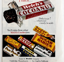 1956 Welch&#39;s Cocoanut Candy Bar Advertisement Chocolate Desserts DWWW13 - $24.99