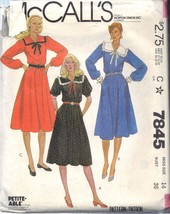 Mc Call's Pattern 7845 Dated 1981 Size 14 Misses’ Dress 3 Variations Uncut - $3.00