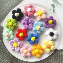 Colorful Flower Crochet Appliques, 15Pcs Colorful Hand Sewing Decorative... - $17.09