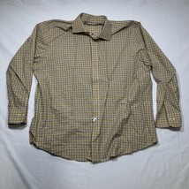 Polo Ralph Lauren Regent Button Down Shirt Mens 17.5 Yellow Blue Checkered - $14.03