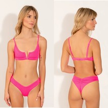 Oneone Swimwear Knockout Pink &#39;jenna&#39; V Wire Bikini Top (L) Nwt - $65.00