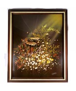 Gary Jenkins Framed 19x23&quot; Daisies &amp; Ferns Art Print 1970s Boho Home Dec... - €137,07 EUR