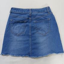 No Boundaries RN#52469 Mid-Rise  Blue Denim Stretch Mini Skirt Juniors Size 5 image 2