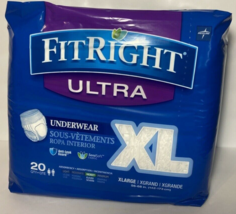 Medline FitRight Ultra Adult Underwear Size XL/56-68" Heavy Absorb 20 Count NIP - $14.01