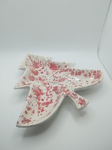 Vintage Mcm Speckled Ceramic Christmas Tree Mold Cookie Or Nut Dish Signed - £10.73 GBP