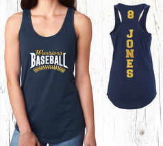 Custom Glitter Baseball Team Design Next Level Fitted Racerback Tank Top... - £19.14 GBP+