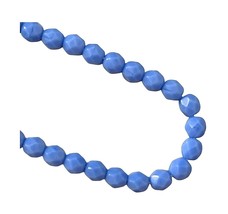 100 Opaque Med Blue Preciosa Czech Fire Polished Glass 6mm Faceted Round Beads - £3.94 GBP