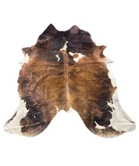 Tricolor Brindle Cowhide Rug Size: 7x6 feet Z-051 - $404.85 CAD