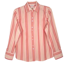 Talbots Womens Blouse Size 6 Long Sleeve Button Front Collared Stripe - £10.96 GBP