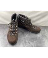 Trotters Combat Hiking Boots Men 9 M Shoes Brown Leather Lace Up Ankle Work - $641.26 MXN