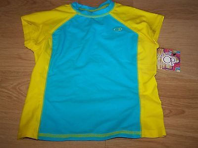 Size Small 6-6X OP Ocean Pacific Aqua Marine Yellow Swim Surf Rash Guard Top New - $12.00