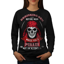 Wellcoda Pirate Skull Rum Womens Sweatshirt, Drinking Casual Pullover Jumper - £23.47 GBP+