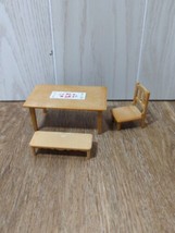 Sylvanian Families Calico Critters kitchen table white red tile bench chair - £15.49 GBP