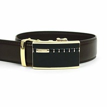 Men&#39;s Genuine Leather Belt with Removable Sliding Ratchet Buckle -Dk Bro... - £9.73 GBP
