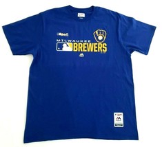 Milwaukee Brewer MLB Majestic Men&#39;s AC Undefeated T-Shirt Royal Blue Size XL - £21.67 GBP