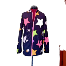 BP FLEECE ZIP JACKET BLACK MULTI SHOOTING STARS Lightweight Pockets SIZE XS - $43.96