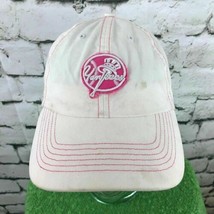 New York Yankees Womens One Sz Hat White Pink Stiched Strapback Ball Cap... - £11.66 GBP