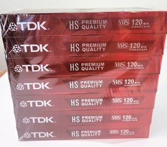 7 Pack Tdk Hs Premium Quality Vhs 120 Min. Videotape 6 Hours Ep New Sealed - £13.93 GBP