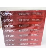 7 PACK TDK HS PREMIUM QUALITY VHS 120 MIN. VIDEOTAPE 6 HOURS EP NEW SEALED - £13.87 GBP