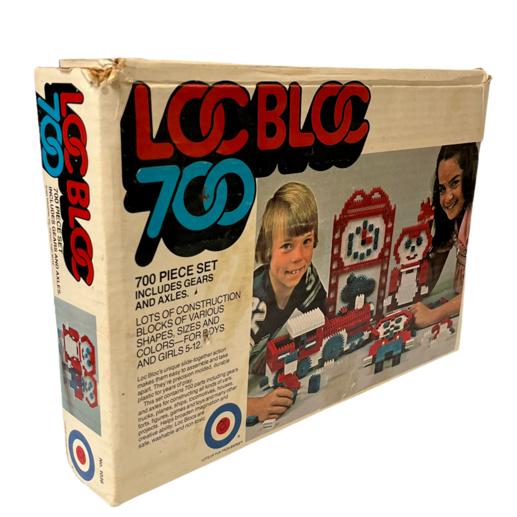 Loc Bloc 700 Piece Construction Set By Entex Vintage 1975 Made In The USA Fun - $21.97