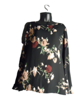 Vince Camuto Floral Print Flutter Sleeve Blouse size Xl Multicolored Semi Sheer - $19.79