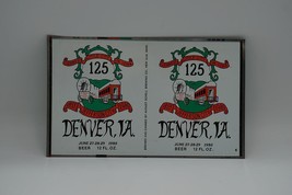 Denver Iowa 1980 Unrolled 12oz Beer Can Flat Sheet Magnetic - £19.07 GBP