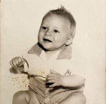 Real Photo Framed In Bifold Baby Picture Maine 1930-40s Little Folks Stu... - $19.99