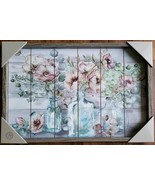 New View Gifts ~ 16 x 24 Wooden Wall Decor ~ Floral Design ~ NWT - €33,85 EUR