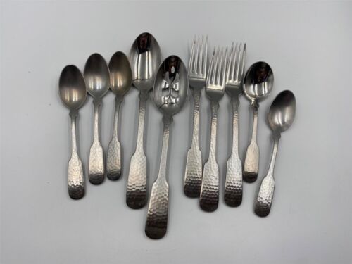 Primary image for Towle Stainless Steel HAMMERSMITH Continental 18/10 gauge 10 Pc Lot forks spoons