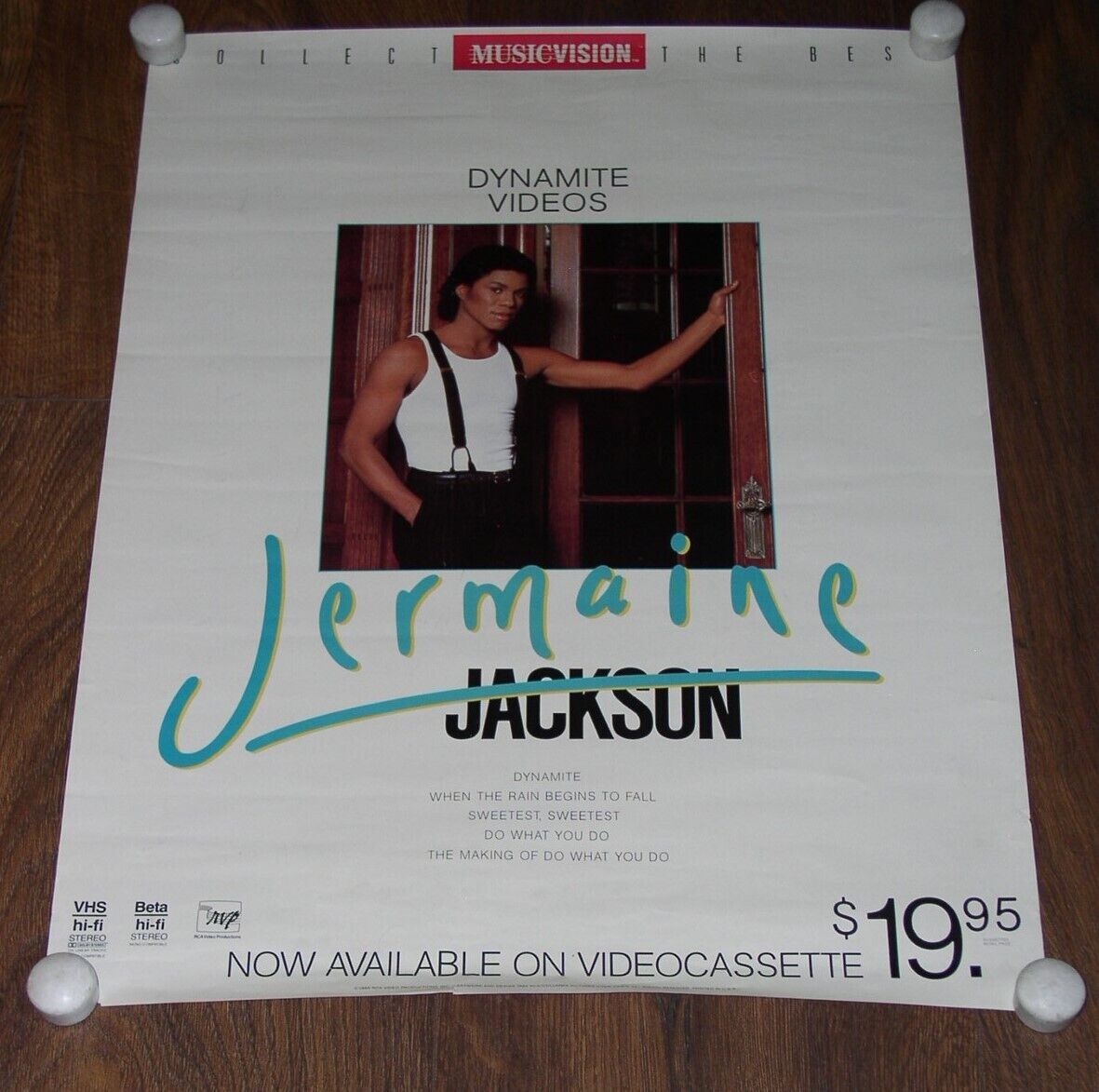 Jermaine Jackson Dynamite Videos Promo Video Poster Vintage 1985 RCA  - $59.99