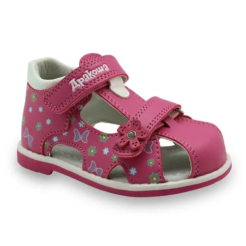 Summer Children Sandals for Girls PU Leather Floral  Orthopedic Shoes Closed Toe - $45.00