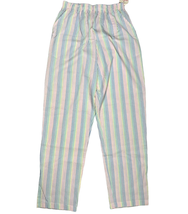Vintage Seersucker Pastel Rainbow Stripe Pants Elastic Waist New Size 14... - $49.45