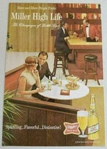 1966 Print Ad Miller High Life Beer Happy Couple Drink from Bottles &amp; Glass - £8.90 GBP