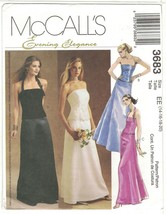 McCall&#39;s 3683 Strapless Bodice &amp; Formal Skirt Wedding, Bridesmaid Pattern Uncut - £10.17 GBP