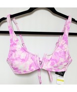 California Waves Womens V-Wire Bralette Bikini Swim Top Pink Tie Dye Medium - £13.18 GBP