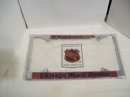 Vintage Chicago Blackhawks Metal License Plate Frame by F.C. ENT - £27.60 GBP