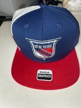 New York Rangers REEBOK/CCM Nhl Flat Brim Snapback Hat New &amp; Officially Licensed - £16.71 GBP