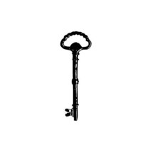 Giant Key Wall Decal - Pen and Ink Style - 10&quot; wide x 27&quot; tall - £15.98 GBP