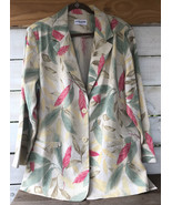 NWT Alfred Dunner Linen Blend Leaves Tropical Blazer Jacket Bge Women&#39;s ... - £23.03 GBP