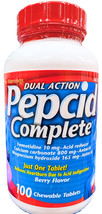 Pepcid Complete Dual Action Antacid Acid Reducer Berry 100 Tablets EXP 1... - $32.46