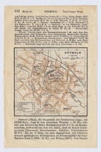 1913 Original Antique City Map Of Detmold / North Rhine - Westphalia / Germany - £15.04 GBP