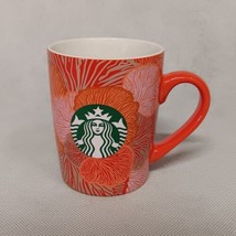 Starbucks Coral Floral Siren Logo Coffee Mug Cup 10 oz Orange Pink 2021 - £11.93 GBP